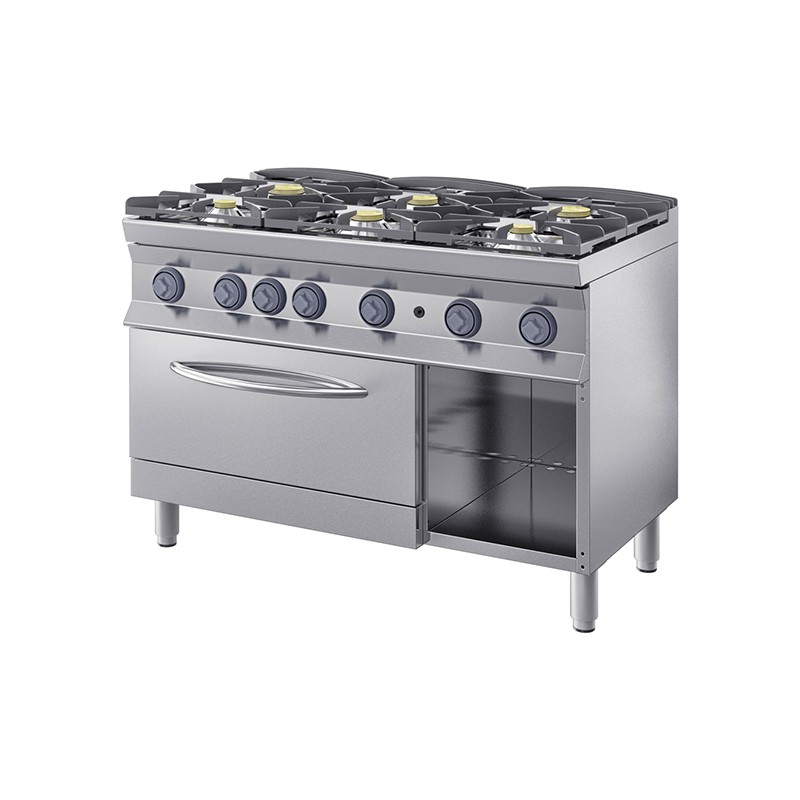 Cucina GAS 6 Fuochi con Forno sr700 INOX BIM