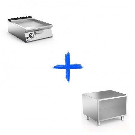 Fry-Top GAS Piastra Mista 1/3 Rigata 2/3 Liscia 60 sr700 MARENO
